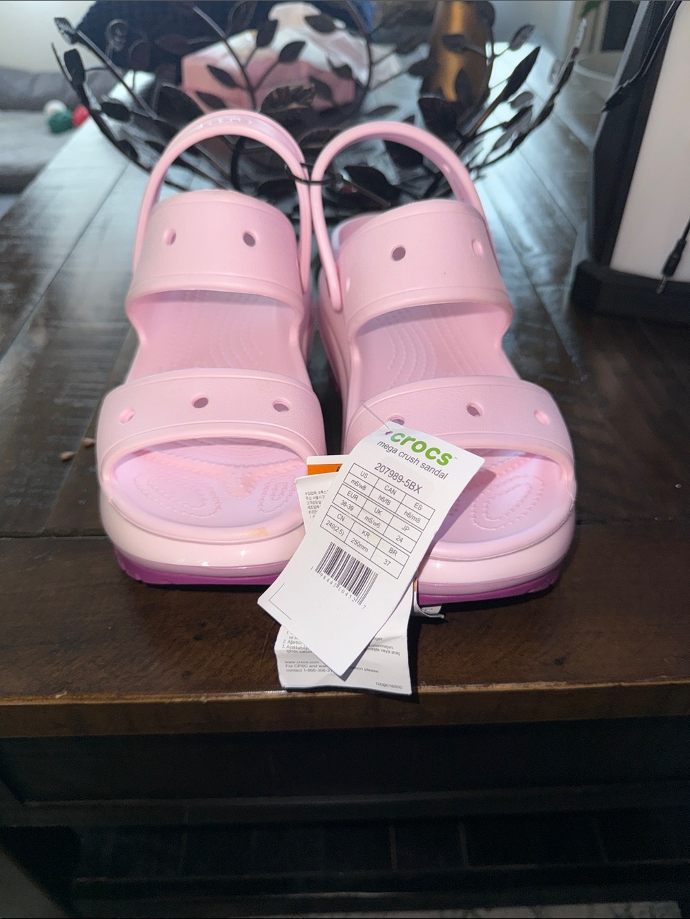 NEW CROCS MEGA CRUSH SANDAL 207989-6WQ BURBLE PINK - Picture 3 of 8